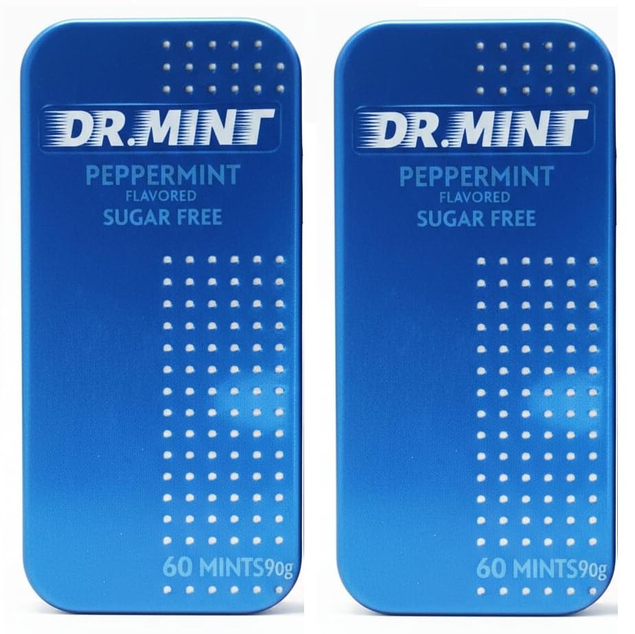 DR. MINT Sugar Free Mints Peppermint Flavored, Each 9g Contain 60